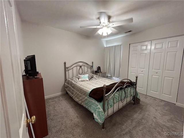 6033 Ironworks Ct, Mechanicsville, VA 23111 - bedroom with carpet, a ceiling fan, and a closet