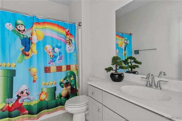 7001 Leire Ln, Chesterfield, VA 23832 - full bathroom featuring vanity, tile patterned floors, and a shower with curtain
