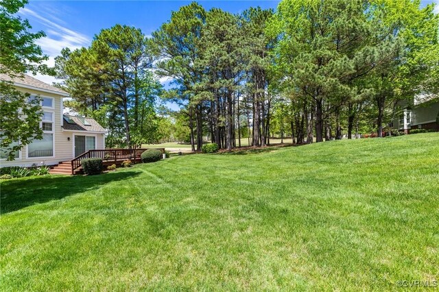 5908 Dominion Fairways Ct, Glen Allen, VA 23059 - view of grassy yard with a deck