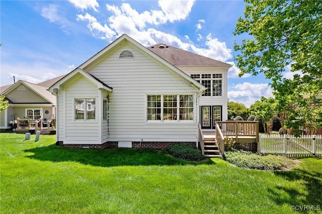 5908 Dominion Fairways Ct, Glen Allen, VA 23059 - back of house with a deck and crawl space