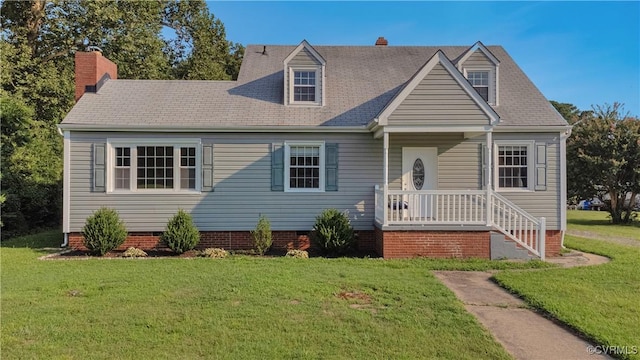 4305 Lakeview Rd, South Chesterfield, VA 23803 - cape cod house featuring a front lawn, crawl space, and a chimney