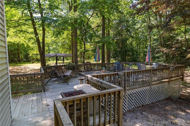 844 Rocky Point Lndg, Cobbs Creek, VA 23035 - view of wooden terrace