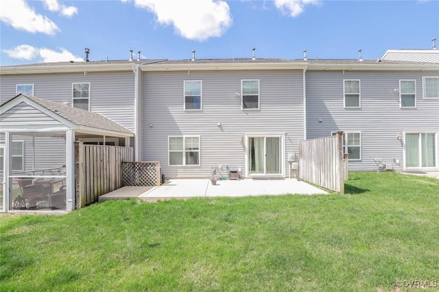 566 Abbey Village Cir, Midlothian, VA 23114 - rear view of house with a patio and a lawn