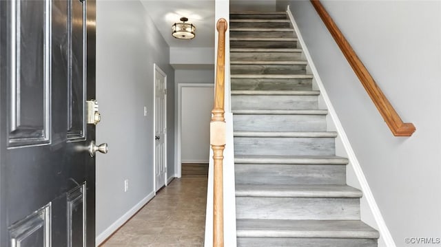 566 Abbey Village Cir, Midlothian, VA 23114 - stairs featuring baseboards