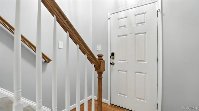 566 Abbey Village Cir, Midlothian, VA 23114 - foyer entrance featuring stairway and light wood-style floors