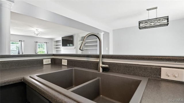 566 Abbey Village Cir, Midlothian, VA 23114 - kitchen view of a sink and dark countertops