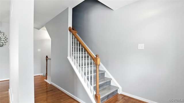 566 Abbey Village Cir, Midlothian, VA 23114 - stairs featuring wood finished floors and baseboards