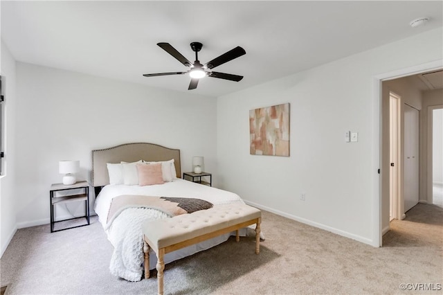 11904 W Briar Patch Dr, Midlothian, VA 23113 - bedroom with light colored carpet, attic access, and ceiling fan