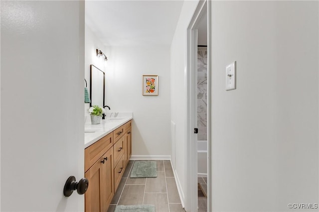 11904 W Briar Patch Dr, Midlothian, VA 23113 - bathroom with double vanity and tile patterned flooring