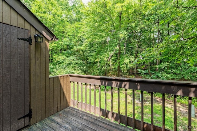11904 W Briar Patch Dr, Midlothian, VA 23113 - wooden deck with a view of trees and a yard
