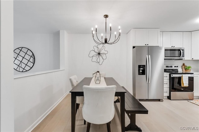 11904 W Briar Patch Dr, Midlothian, VA 23113 - dining space featuring a chandelier and light wood-style floors
