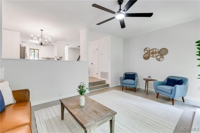 11904 W Briar Patch Dr, Midlothian, VA 23113 - living area featuring a chandelier and a ceiling fan