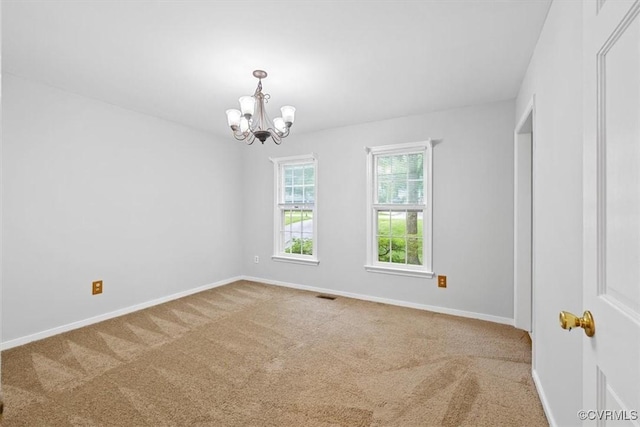 12628 Copperas Ln, Richmond, VA 23233 - unfurnished room featuring carpet floors and a chandelier