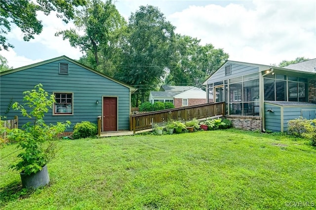 10070 Rinker Dr, Mechanicsville, VA 23116 - view of yard featuring a sunroom