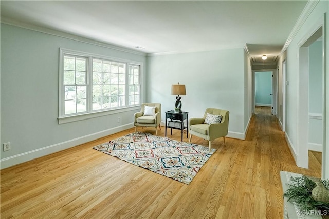 10070 Rinker Dr, Mechanicsville, VA 23116 - sitting room with attic access, crown molding, and wood finished floors