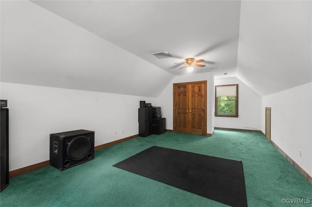 124 Gammons Vw, Bumpass, VA 23024 - additional living space featuring a ceiling fan, carpet flooring, and vaulted ceiling