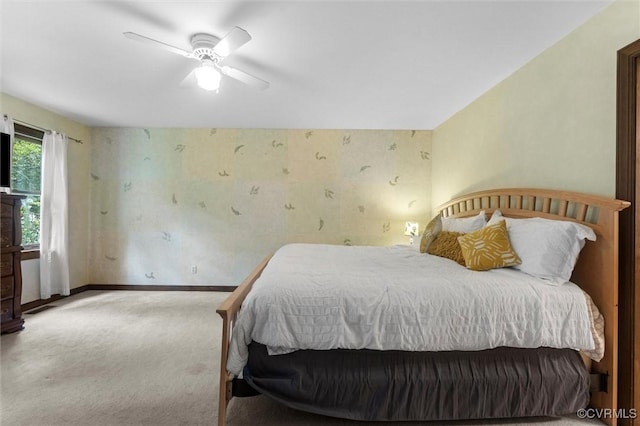 124 Gammons Vw, Bumpass, VA 23024 - carpeted bedroom featuring wallpapered walls and ceiling fan