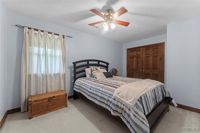 124 Gammons Vw, Bumpass, VA 23024 - bedroom with carpet floors, a closet, and ceiling fan