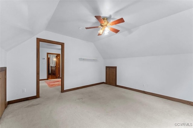 124 Gammons Vw, Bumpass, VA 23024 - additional living space with lofted ceiling, light carpet, and ceiling fan