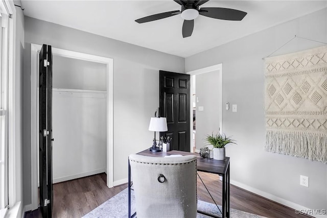 2505 Winston Ct, Glen Allen, VA 23060 - office space with ceiling fan and dark wood-style floors
