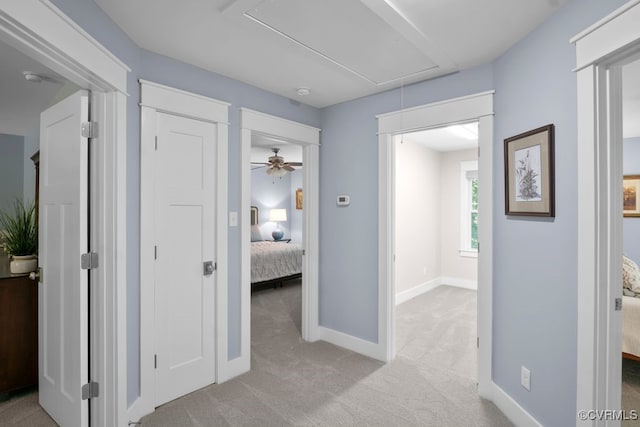 2432 Gammons Creek Dr, Maidens, VA 23102 - corridor with attic access and carpet flooring