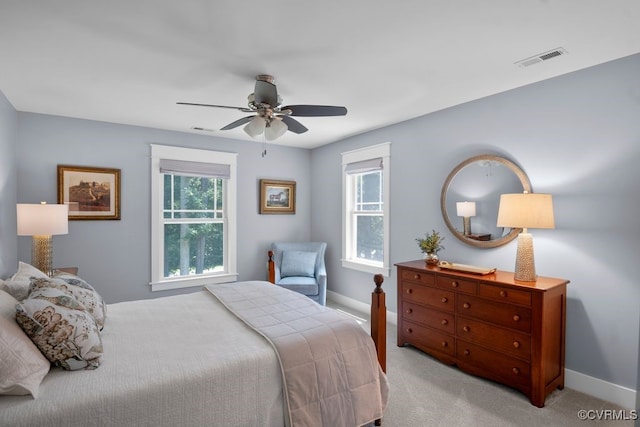 2432 Gammons Creek Dr, Maidens, VA 23102 - bedroom featuring multiple windows, carpet floors, and a ceiling fan