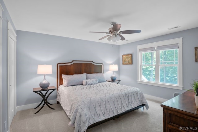 2432 Gammons Creek Dr, Maidens, VA 23102 - carpeted bedroom featuring baseboards and ceiling fan