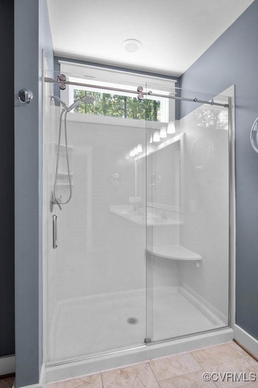2432 Gammons Creek Dr, Maidens, VA 23102 - bathroom with a shower stall and plenty of natural light