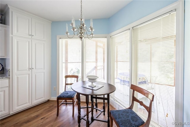 10966 Bland Ridge Dr, South Prince George, VA 23805 - dining room featuring a chandelier and wood finished floors