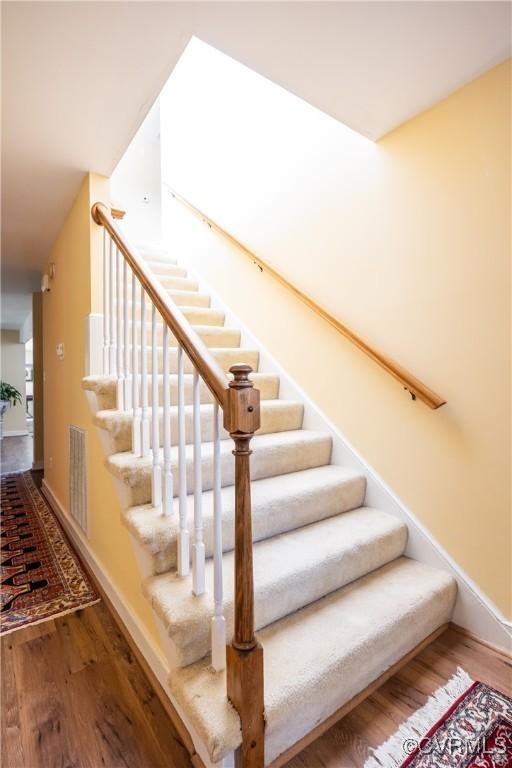 10966 Bland Ridge Dr, South Prince George, VA 23805 - stairway with wood finished floors
