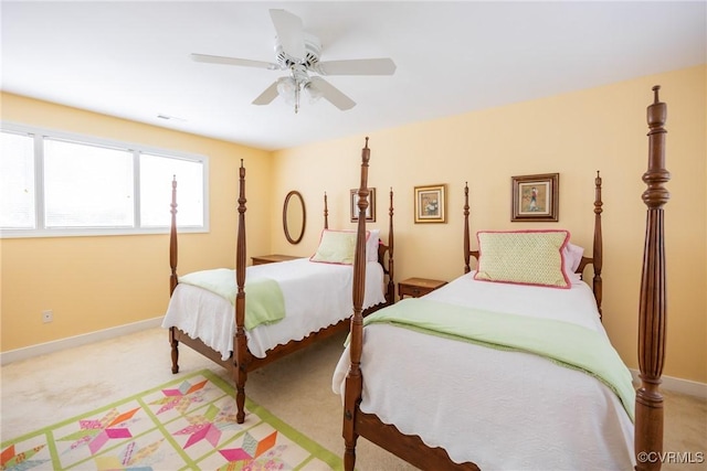10966 Bland Ridge Dr, South Prince George, VA 23805 - bedroom with light colored carpet and a ceiling fan
