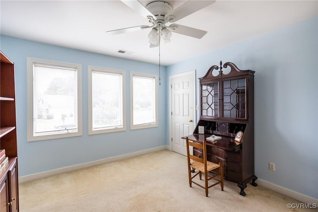 10966 Bland Ridge Dr, South Prince George, VA 23805 - office featuring carpet, healthy amount of natural light, and ceiling fan