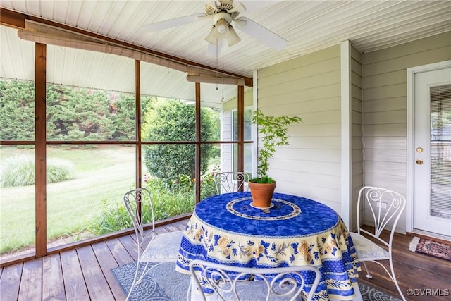 10966 Bland Ridge Dr, South Prince George, VA 23805 - sunroom / solarium featuring ceiling fan