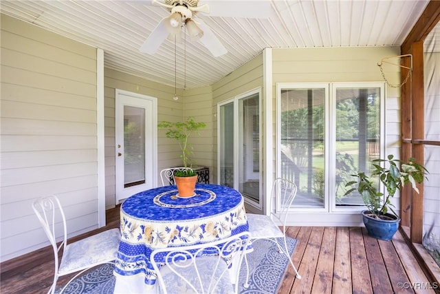 10966 Bland Ridge Dr, South Prince George, VA 23805 - sunroom featuring ceiling fan