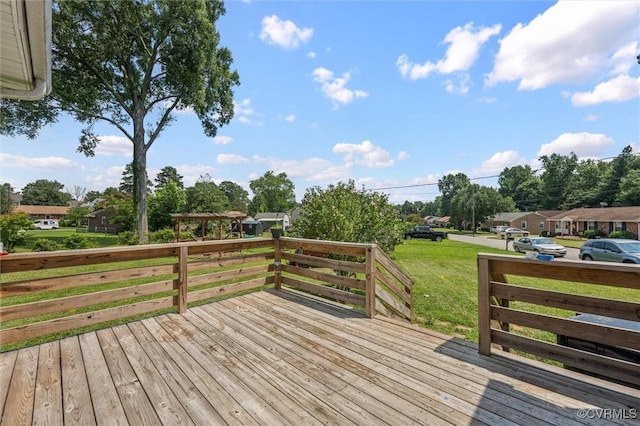 713 Lakeview Ave, Colonial Heights, VA 23834 - wooden deck with a lawn and view of scattered trees