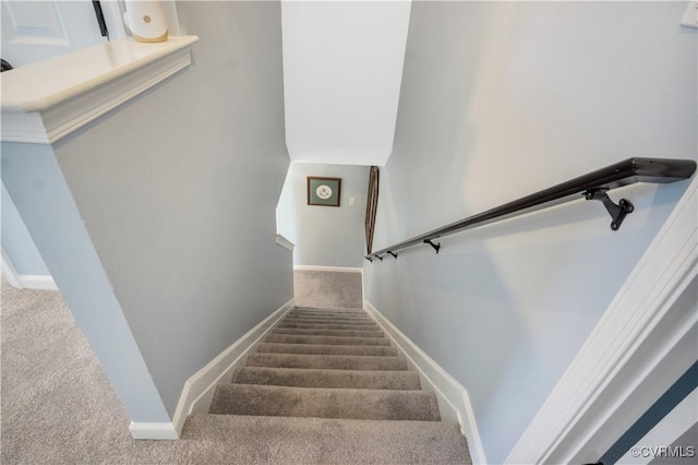 4115 Stonewood Ln, Williamsburg, VA 23188 - stairs featuring carpet flooring and baseboards