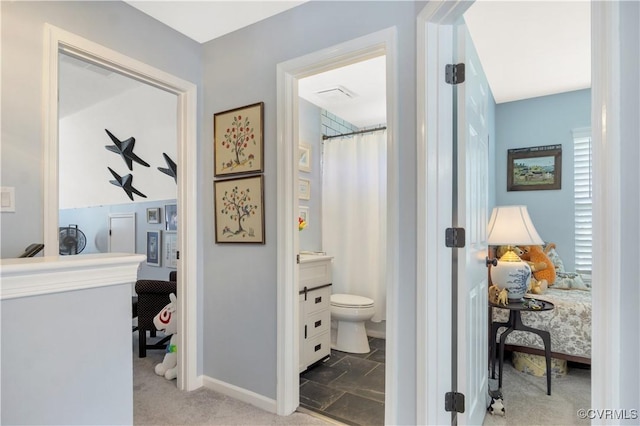 4115 Stonewood Ln, Williamsburg, VA 23188 - hallway with baseboards and light carpet