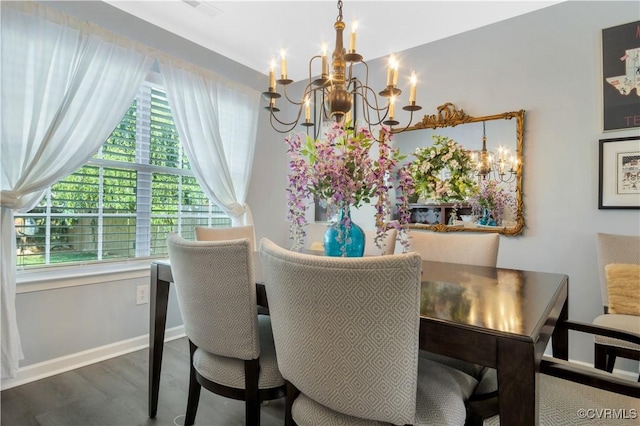 4115 Stonewood Ln, Williamsburg, VA 23188 - dining room featuring a chandelier and wood finished floors