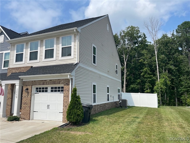 10904 Genito Square Dr, Chesterfield, VA 23112 - view of home's exterior with brick siding, an attached garage, roof with shingles, and driveway