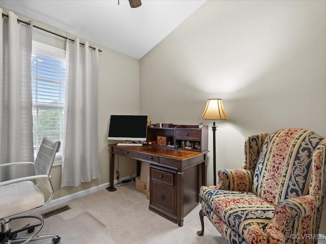 17318 Library Blvd, Ruther Glen, VA 22546 - office featuring light colored carpet and vaulted ceiling