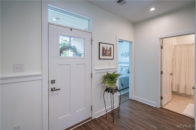 6448 Twin Falls Ter, Moseley, VA 23120 - foyer entrance featuring dark wood-type flooring and recessed lighting
