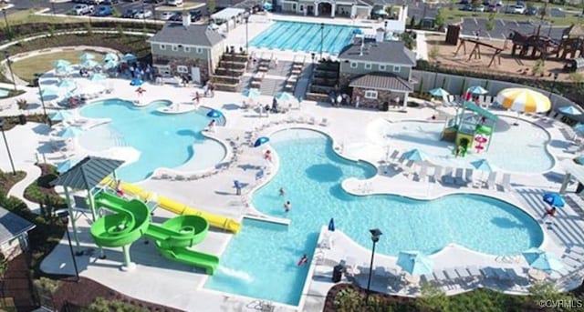 6448 Twin Falls Ter, Moseley, VA 23120 - drone / aerial view of a pool area