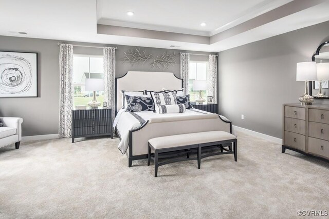 8701 Abercrombie Dr, Chesterfield, VA 23838 - carpeted bedroom with a tray ceiling and recessed lighting