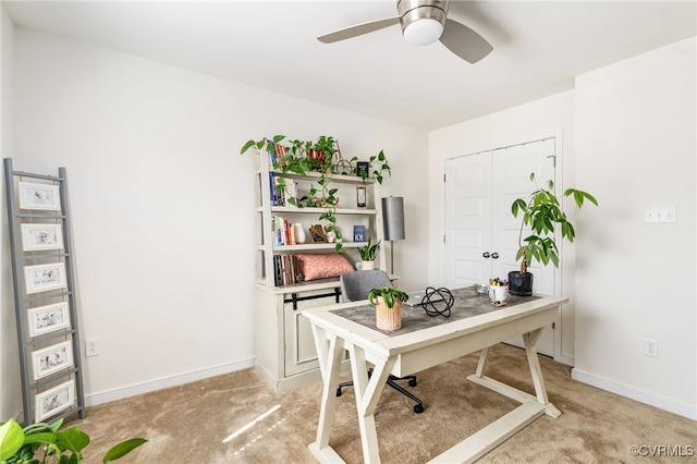 7828 Vermeil St, North Chesterfield, VA 23237 - office area featuring light colored carpet and a ceiling fan