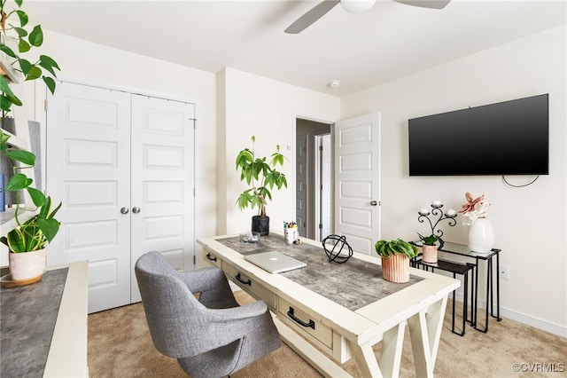 7828 Vermeil St, North Chesterfield, VA 23237 - office area featuring light colored carpet and a ceiling fan