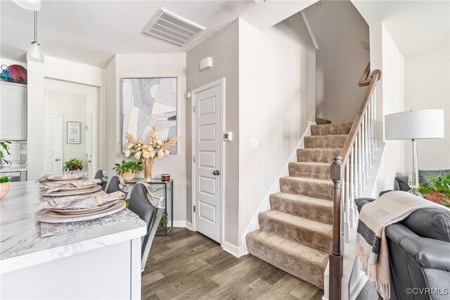 7828 Vermeil St, North Chesterfield, VA 23237 - stairs with wood finished floors and baseboards
