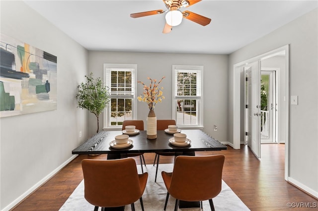 7707 Northern Dancer Ct, Midlothian, VA 23112 - dining space featuring wood finished floors and ceiling fan