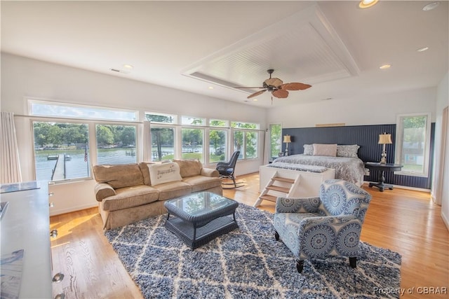 11 Franklin St, Deltaville, VA 23043 - bedroom featuring wood finished floors, a ceiling fan, and recessed lighting