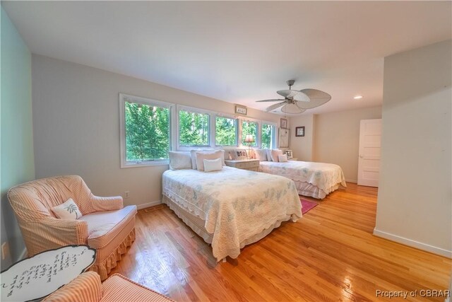 11 Franklin St, Deltaville, VA 23043 - bedroom featuring light wood finished floors, ceiling fan, and recessed lighting
