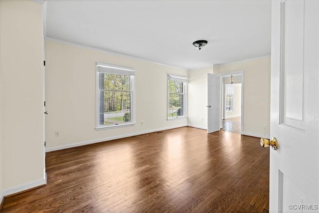 3000 W Riverside Ave, Hopewell, VA 23860 - empty room with dark wood-style floors and crown molding